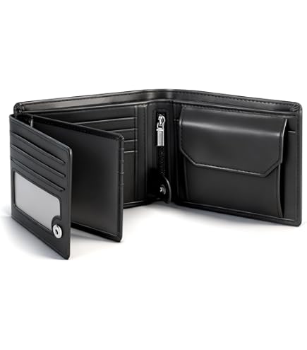 Portafogli Pieghevoli In Vera Pelle Da Uomo Con Blocco RFID Sottili - Foto 3
