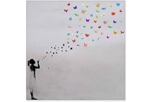 KUNSTBRUDER Motyl Bubble Streetart Banksy plakat drukowany – plakat w różnych rozmiarach 50 x 50 cm