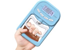 WIYETY Elektronische Griffkraft Messgerät: 396lb/180Kg Digitaler Handkraftmessgerät Hand Dynamometer, LED Display Grip Strength Trainer mit USB-Ladekabel, Intelligent und Einfühlsam Blau