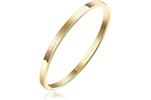 AURSTORE® Bracelet Jonc Fin en Acier Inoxydable 316L avec Message(Mamie d'amour) Largeur 4 mm Couleurs au Choix