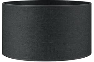 HOME SWEET HOME COLLECTION Home Sweet Home Moderno Pantalla Canvas | cilindro | 40/40/22cm | Gris oscuro | Pantalla de lámpara de tela de algodón | para casquillo E27 | probado RoHS | para lámpara de pie