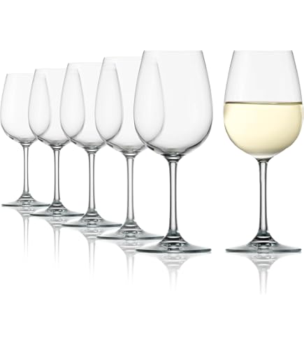 Krosno Verres à Vin Blanc Collection Venezia - Lot De 6, 250 Ml - Élégants Et Raffinés Pour Maison, Restaurants Et Fêtes - Lave-vaisselle