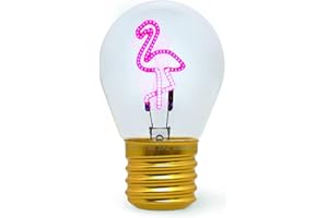 Legami - Lampe de table en forme d'ampoule, rechargeable avec câble USB, sans fil, fiction d'ampoule, thème Flamingo, 6,8 x 10,3 cm, Rose
