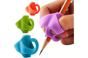 SIMAO TOYS Aide écriture (Guide doigt) Grippies Aide Écriture, Crayon D'aide Poignées,Ergonomiques Pour Droitiers Gauchers, Enfant Adulte Besoin (Manchons Anneaux(3 pcs))