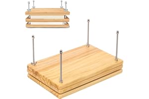 MerwDeeyt Wooden Book Binding Kits Wood Book Press with 4Pcs Screws Portable Binding Press Machine Wooden Binding Press Book Tools for Home Office Bookbindings-2 Binding Layer