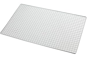 LIOAEUST Edelstahl-Grillgitter, Gitterrost, Grillrost für Camping, Ausflüge, Picknicks, Lagerfeuer (45 x 30 cm)