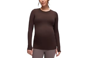 CRZ YOGA Gravidtoppar med rund halsringning | Butterluxe, Yoga, Extremt mjuk, Slim fit, Tumhål, Långärmade tröjor, Graviditet och förlossning