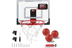 AolKee Mini Basketballkorb Kinder mit elektronischer Score Record, Basketball Hoop Wand montiert, Basketballkorb Indoor, Basketball Korb im Zimmer, basketballkorb Outdoor Kinder mit 3 Bällen