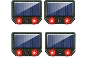 XIAXIA 2024 4X Słoneczny Ogród Strasznych Kotów, Sterowniki Zwierzęcych Nocnych Aktywności Przerażające Wodoodporne Zwierzęta Obrona Czerwonymi Światłami LED