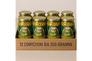 REPLOOD Piselli Finissimi in Vaso di Vetro 350g (Confezione da 12) – Piselli Italiani Teneri e Gustosi, 100% Naturali e Senza Conservanti – Pronti all’Uso per Contorni, Insalate, Zuppe e Ricette