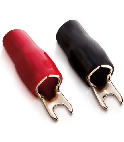 8 Stück Kabelklemmen Ring- Und Gabelkabelschuhe 8 Mm – Für 20 Mm² Stromkabel Rot/Schwarz