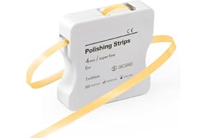 Annhua Dental Polishing Strips, Teeth Abrasive & Finishing Strips 4mm x 6M, Finer (Yellow)
