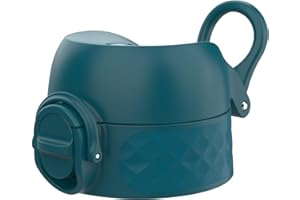 ION8 Zapasowa Pokrywka Butelki na Wodę OneTouch 2.0, Szybkie Otwieranie Jednym Dotknięciem, Uniwersalna Pasuje do 350ml/500ml/600ml, Głęboki Turkus, Mały, Tworzywo Sztuczne
