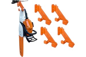 OSROENE Chainsaw Hanger, 4 Pack Chainsaw Wall Mount, Heavy Duty Chainsaw Holder, Garage Organization Garage Storage Shed Organizer Mounted Chainsaw Rack
