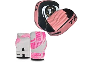 ONEX Boxing Gloves & Focus Pads Set 2oz Kids Boxing Gloves & Hook and Jab Pads for Training, Kickboxing, Muay Thai, Punch Bag, Sparring, MMA, Martial Arts, Taekwondo, Home & Gym Workout Equipment