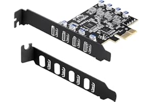 FARBOKO USB C PCIe Card 4-Port USB 3.0 Card 5Gbps with Low Profile Bracket for Desktop PC