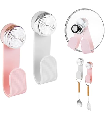 TIMESETL 16 Pièces Porte-Couvercles De Casseroles Auto-Adhésifs Gris - Support Mural Organisateur Pour Cuisine, 8 Paires