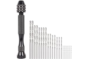 Maexus Twist Drill Lot de 26 embouts de perceuse à main pour modélisme, résine, bijoux, noyer, ambre, cire d'abeille, écrou d'olivier