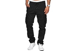 TARAINYA Pantaloni Cargo Uomo Cotone Baggy Coulisse Chino con Tasche