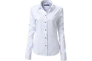 FLY HAWK Koszula damska bluzka basic włókno bambusowe koszula koszula slim fit koszule robocze z długim rękawem stretch koszule czas wolny biznesowa elegancka koszula rozmiar 34 do 52