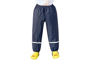 Katpost 1-12Years, Rain Pants for Kids Toddlers Rain Waterproof Pants Girl Mud Dirty Proof Trousers Unisex Kid's Rain Trousers Waterproof Rain Over Trousers Childrens Boys Rainwear