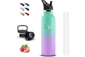 GRSTA Borraccia Termica, Borraccia 500 ml, Senza BPA, Borraccie con Cannuccia, Senza Perdite, Borraccie Acciaio Inox, Doble Aislamiento, Borracce Metallo per Campeggio, Caffè, Ufficio, Viaggio, Scuole