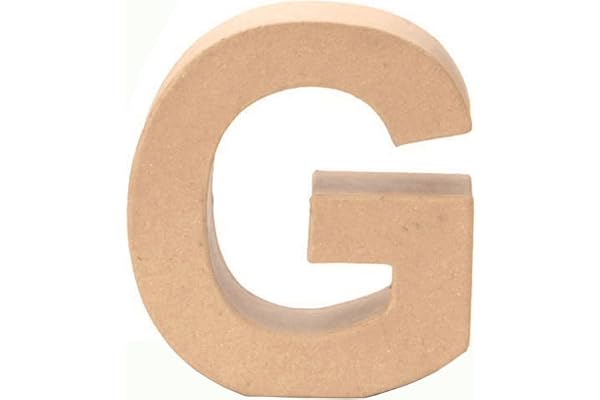 Glorex Lettre G en Carton 17,5X5,5cm, Naturel