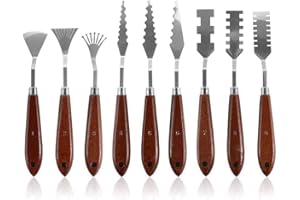 Gasea 9PCS Couteaux à Palette en Acier Inoxydable Peinture Mélange Dessin Grattoirs Outils Ensemble pour Les Accessoires de Peinture à l'huile