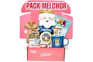 BELROS Pack Reyes Magos. Incluye Peluche Melchor, Surtido Chocolates y Carbon Dulce. Regalo Taza Rey Mago Mellchor. Regalos Navideños. Celebraciones. Ideal Amigo Invisible. Regalo para Niños