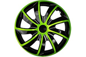 ‎LUCKYBERG Luckyberg Radkappen 13 Zoll | Radzierblenden 4er-Set für die meisten Automarken und Stahlfelgen, Zierkappen in vielen Farben. Felgenabdeckung für Autofelgen. (GRÜN/SCHWARZ)