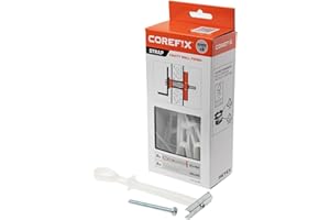Corefix Strap – Chevilles À Bascule Pour Paroi Creuse, Lot De 8 (m5x60mm). Fixation Métallique Lourde Pour Placo, Mur Creux Et Parpaing. Installation Facile, Réglable Jusqu’à 35 Mm.