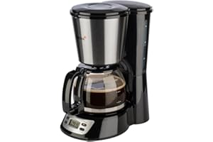 Korona 12113 Cafetière en acier inoxydable avec fonction minuterie - Filtre Machine à café pour 6 tasses avec verseuse en verre