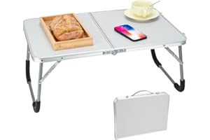 BSDLZCH Foldable Laptop Table, Folding dining table, Multifunctional Foldable Lap Desk for Bed, Lightweight Foldaway fit Bed Couch Sofa Floor, Outdoor Garden Picnic Camping (silver-gray)