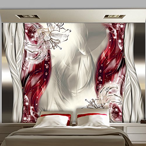 FOTOTAPETE 350x245 cm - VLIES TAPETE PREMIUM - PROFI QUALITÄT - 3 Farben zur Auswahl - Top moderne Wanddeko - Wandbilder XXL - Riesen Wandbild - Top Design Tapete - Neue exklusive Edition mit noch besser Druckauflösung - Deutsches Premium Vlies - Abstrakt Blumen a-A-0210-a-c