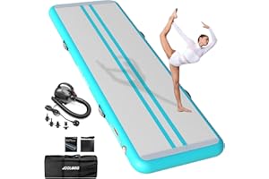 JOOLOOG Premium Inflatable Gymnastics Mat, Air Mat 2m 3m 4m 5m 6m Tumble Track for Home Training, 10cm/20cm Thick Tumbling Mat with Pump for Kids Indoor Gymnastics, Outdoor Practice Tumbling & Yoga