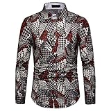 JUTOO Langärmlige Graffiti-Bemalung für Herren Größe Lässige Bluseherren Uhren markenuhren(Mehrfarbig 3,X-Large)