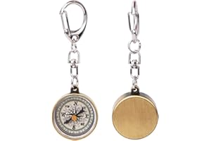 AYNEFY 2 Pièces Boussole Porte-Clés, Mini Boussole, Porte Clef, Petite Boussole Vintage Portable En Alliage De Zinc, Compact Poche Boussole Porte-Clés, Pour Outils De Navigation En Plein Air