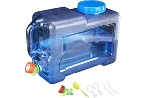 RuiDay 7.5-22L Reservoir Eau Camping Car,Portable Bidon d'eau avec Poignée,Jerrican Alimentaire avec Robinet,Parfait pour Voyage, Camping, Barbecue, Pêche（avec Accessoires）