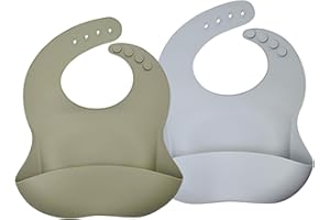 Sella Products Silicone Baby Bib | 2 Pack | Integrated Food Catcher | Easy Clean | Flexible Bibs for Infants and Toddlers (2 Pack)