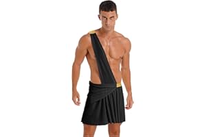 LiiYii Jupe de Gladiateur Homme Costume Chevalier Déguisement Guerrier Grec Ancien Tenue Clubwear Performance Scène