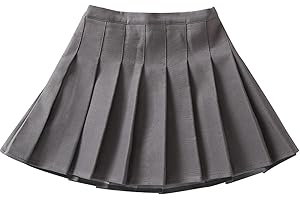 RMBLYFEIYE Kinder Mädchen A-line Basic Solid Mini Skater Rock,Einfarbig Leicht Glocken Röcke Informell Dehnbaren Faltenrock Hohe Taille Minirock Schulmädchen Gefaltete Skater Rock