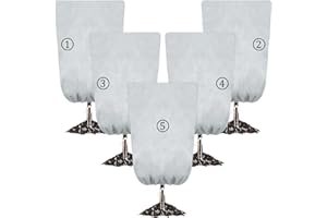 OAOGOD 5PCS Thick Plant Fleece Frost Protection - 80x120cm 80gms with Drawstring,Winter Horticultural Jacket Blanket Fabric Cloth for Outdoor Fruit Olive Tree Bushes Shrub Potted Keep Warm,Garden Cover Bags