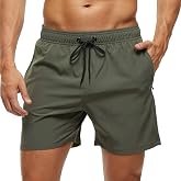 Men's Swimming Trunks 2 in 1 Quick Dry Swim Trunks with Mesh Lining and Drawstring for Beach Casual Waterproof Swimming Pool
