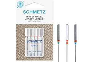 SCHMETZ Domestic Sewing Machine Needles | 5 Jersey Needles | 130/705 H SUK | Needle Size 2x70/10, 2x80/12, 1x90/14 | Can be Used on All Conventional Household Sewing Machines