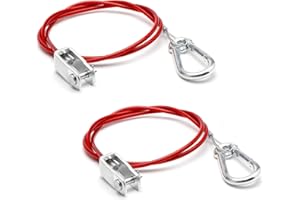 TNSLAND Remolque de Cable Fijo de 1 Metro Remolque de Cable de Freno Remolque de Cable Antirotura Cable de Seguridad para Remolques con Freno Normal Rojo