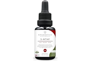 EPIGENETICS 5-MTHF 30ml | High Strength Folic Acid as 5-Methyltetrahydrofolate Vitamin B9 Liquid Drops 1000mcg | Folate Made in UK & Vegan Friendly | 2 Months Supply (30ml)