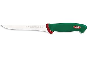 Sanelli Línea Premana Professional,Cuchillo Deshuesador Cm.18 ,Acero Inoxidable,Verde y Rojo,31.0x3.0x4.0 cm