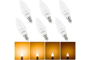 Linkind E14 LED Dimmable Candle Light Bulbs, 4.2W SES Candle Bulb B35, 470lm, 40W Equivalent, 2700K Soft White, Energy Saving, CE/RoHS/ErP Certified, 6 Pack