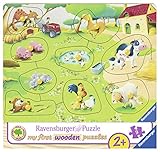 9 stabile Holzteile Ravensburger 03683 - Kleiner Bauernhof, my first wooden puzzle