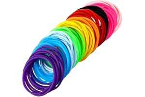 Hotop Pulseras de Silicona de Colores Lazo de Pelo para Niñas Mujeres, 100 Piezas (Estilo B)